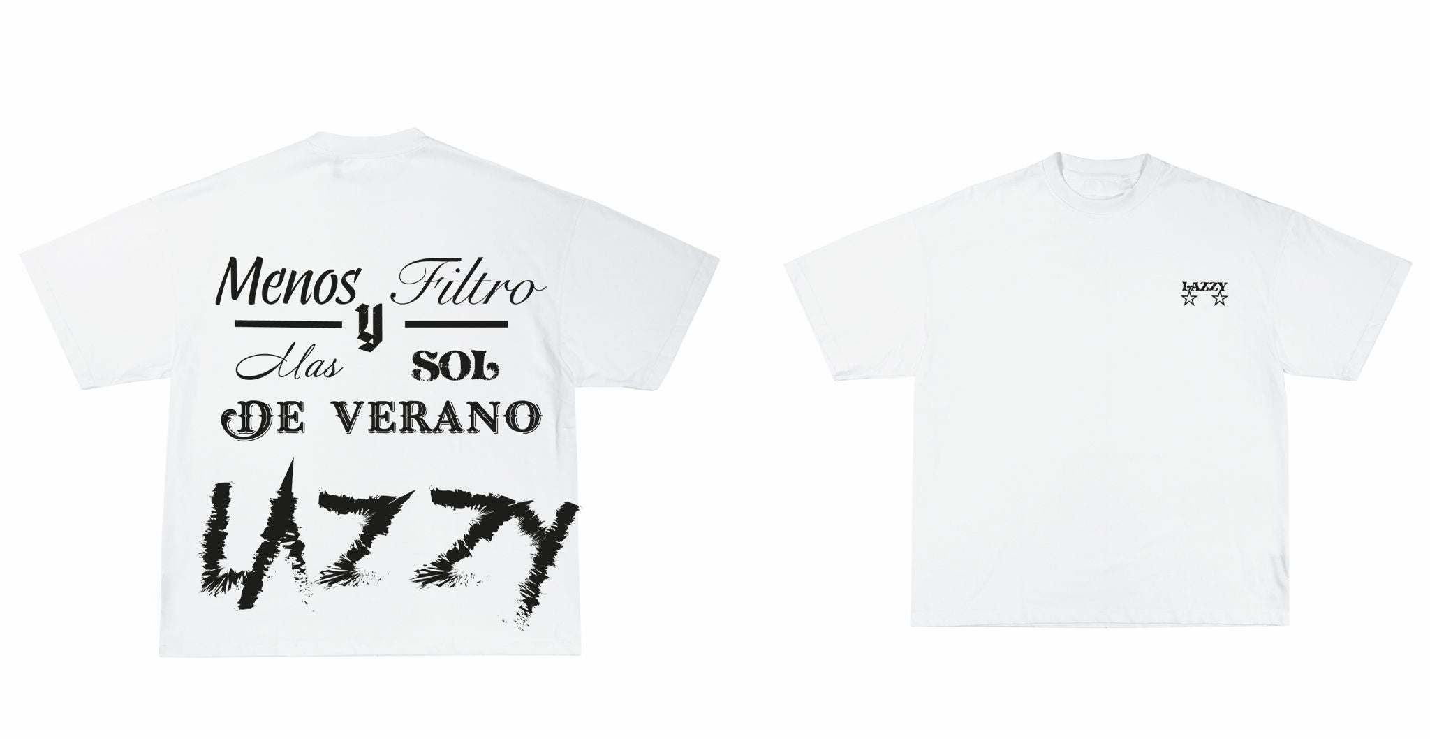 Camiseta Lazzy Menos Filtro Blanca